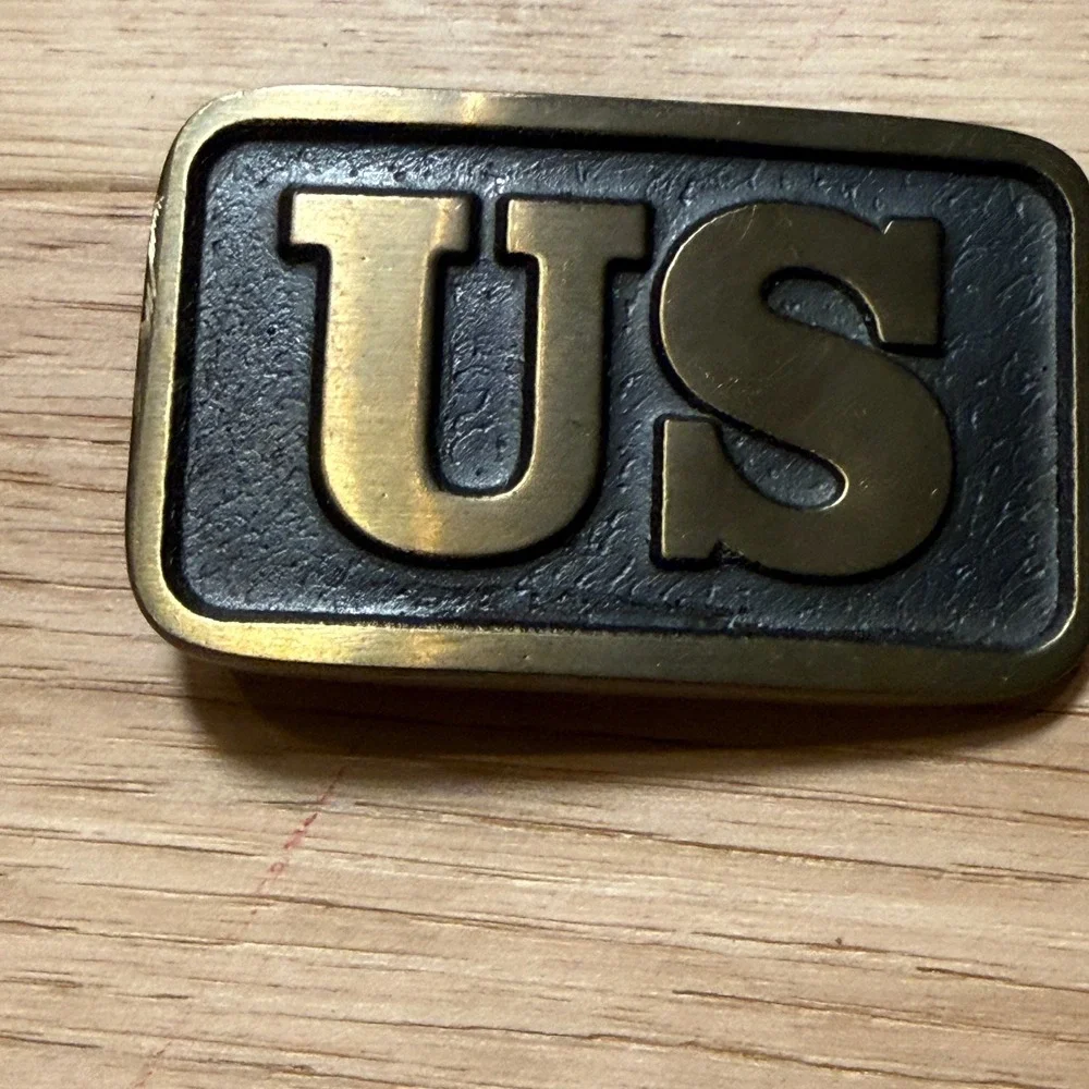 American International Sales Belt Buckle Mens OS Bronze US Patriotic 2001 Brass